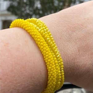 Curated yellow bracelet set: 7” Sashka, adjustable Rustic Cuff Felicity.…
